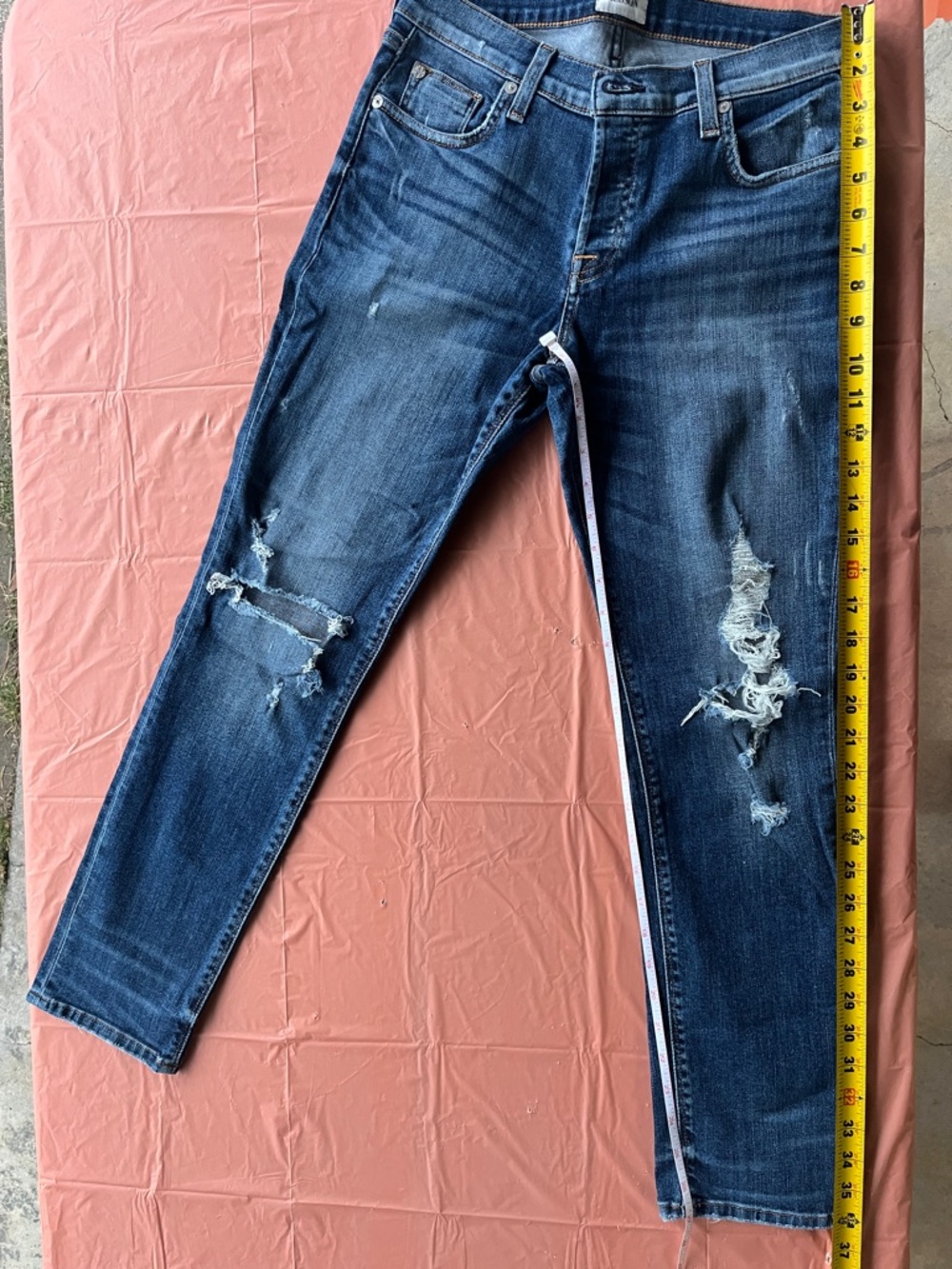 Hudson Jeans Dark Blue Distressed Skinny Jeans
